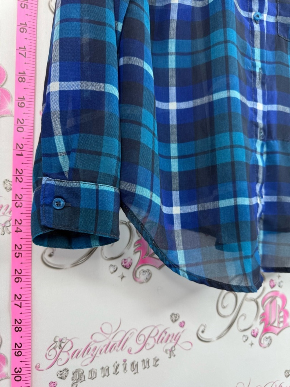 Garage shirt Plaid Button-Down Shirt Blue and Teal mixtures, long sleeve, casual - Picture 3 of 10